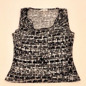 Calvin Klein Black& White Drap Neck Top Size PM
